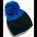 Free People Accessories | New Free People Cozy Up Color Block Pom Beanie | Color: Black/Blue | Size: Os