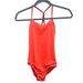 Nike Swim | Nike Girl's Swim Suit One Piece Racer Back Pink/Orange And Red Trim Size 12 | Color: Orange | Size: 12g