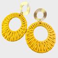 Anthropologie Jewelry | 2/$25 Mustard Yellow Gold Basket Style Big Woven Drop Dangle Earrings D | Color: Gold/Yellow | Size: Large