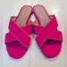 J. Crew Shoes | J Crew Cosuede Criss Cross Slides/Sandals | Color: Orange/Pink | Size: 8