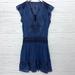 Free People Dresses | Free People Drop Waist Dress W/ Crochet Detail | Color: Black/Blue | Size: M