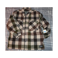 Levi's Jackets & Coats | Levi's Fleece Plaid Coat, Quilted Lining, Size: Xl, Full Zip, New | Color: Brown/Green | Size: Xl