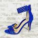 Jessica Simpson Shoes | Jessica Simpson Jezelle Suede Royal Blue Eyelet Back Zip Ankle Strap Heels V334 | Color: Blue | Size: 7