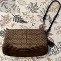 Coach Bags | Coach Signature Canvas Wristlet.Suede Bottom,Coach Keychain, Very Clean Like New | Color: Brown | Size: Os