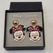 Disney Jewelry | Disney Baublebar Minnie Mouse Large Dangle Stud Earrings Polka Dot Bow Sparkle | Color: Gold/Red | Size: Os