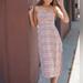 Free People Dresses | Free People Strapless Plaid Dress Size M | Color: Cream/Pink | Size: M