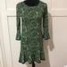 Michael Kors Dresses | Michael Kors Paisley Dress With Ruffled Hemline And Bell Sleeves Size S/P | Color: Blue/Green | Size: Sp