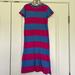 J. Crew Dresses | J Crew Girls Size 8 Pink Blue Stripe Knit T-Shirt Maxi Dress Summer Fall School | Color: Blue/Pink | Size: 8g