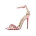 Gucci Shoes | Gucci Suede Crystal Ankle Strap Sandals Light Pink Peony Eu 35.5 | Color: Pink | Size: 35.5eu
