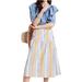 Anthropologie Skirts | Anthropologie Maeve Laura Striped Midi Skirt Size 2 | Color: White/Yellow | Size: 2