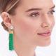 J. Crew Jewelry | J. Crew Mixed Beads Tassel Dangle Earring In Gold & Frosty Emerald Green | Color: Gold/Green | Size: Os