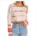 Free People Sweaters | Fp Emmy Knit Mod Pullover Sweater Knute Earth Tone Clay Ivory Orange Pink Xl | Color: Cream/White | Size: Xl