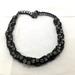 J. Crew Jewelry | J. Crew, Black Braided Ribbon And Chain Choker, Necklace With Clear Crystals | Color: Black/Silver | Size: Os