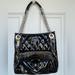 Coach Bags | Authentic Coach Black Quilted Slim Poppy Liquid Gloss Bag Purse Tote - Euc | Color: Black | Size: Os