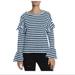 Anthropologie Tops | Anthropologie Sundry Striped Long-Sleeve Ruffle Top | Color: Blue/White | Size: S