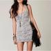 Free People Dresses | Free People Racer Back Bodycon Dress Size Medium | Color: Gray/White | Size: M