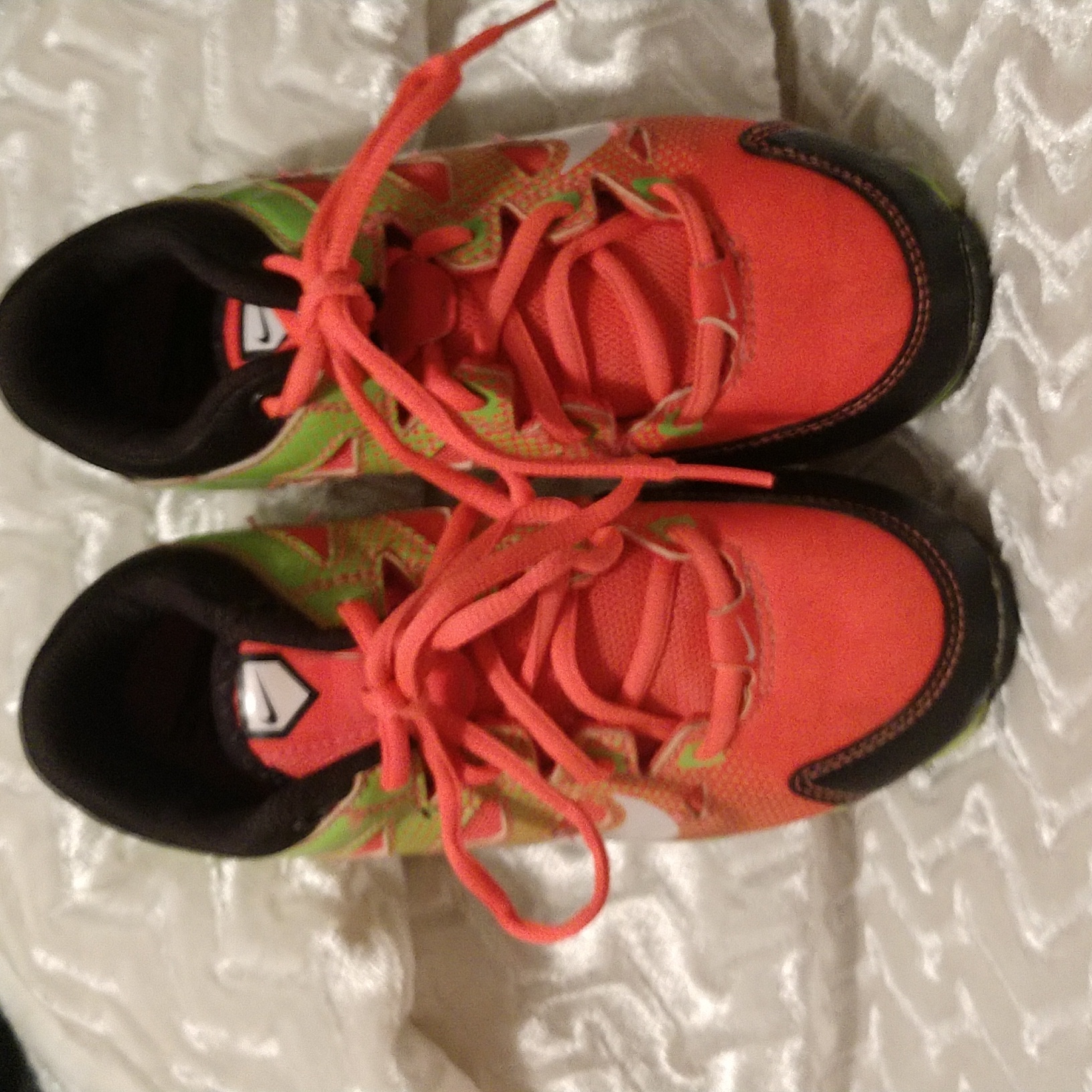 Nike Shoes | Girls Nike Cleats, Lime Green And Orange | Color: Black/Orange | Size: 1bb