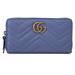 Gucci Bags | Gucci Gg Marmont Chevron Blue Gold Continental Wallet Leather Box Zip Around New | Color: Blue/Gold | Size: Os