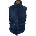 J. Crew Jackets & Coats | J Crew Excursion Down Feather Fill Quilted Puffer Pinstripe Utility Vest Size S | Color: Blue/White | Size: S