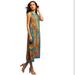 Anthropologie Dresses | Anthropologie Tanvi Silk Column Dress Akemi + Kim 4 | Color: Blue/Orange | Size: 4