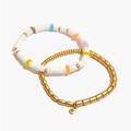 Madewell Jewelry | 31. Nwt Madewell Puka Shell Stretch Bracelet Set | Color: Gold/White | Size: Os