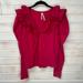Anthropologie Tops | Anthropology Bright Pink Top With Lots Of Ruffles- Long Sleeve Size S | Color: Pink | Size: S