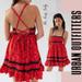 Anthropologie Dresses | Anthropologie Urban Outfitters Elaina Red Black Floral Boho Dress Size S | Color: Black/Red | Size: S