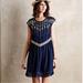 Anthropologie Dresses | Anthropologie One September Calliope Embroidered Knee-High Sheath Dress | Color: Blue/Tan | Size: S