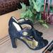 Coach Shoes | Coach Black Suede Gold Turnlock Leather Chunky Heels | Color: Black | Size: 5.5