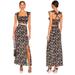 Free People Dresses | Free People Bijou Floral Black Slit Boho Banded Waist Maxi Skirt Set Size 4 | Color: Black/White | Size: 4