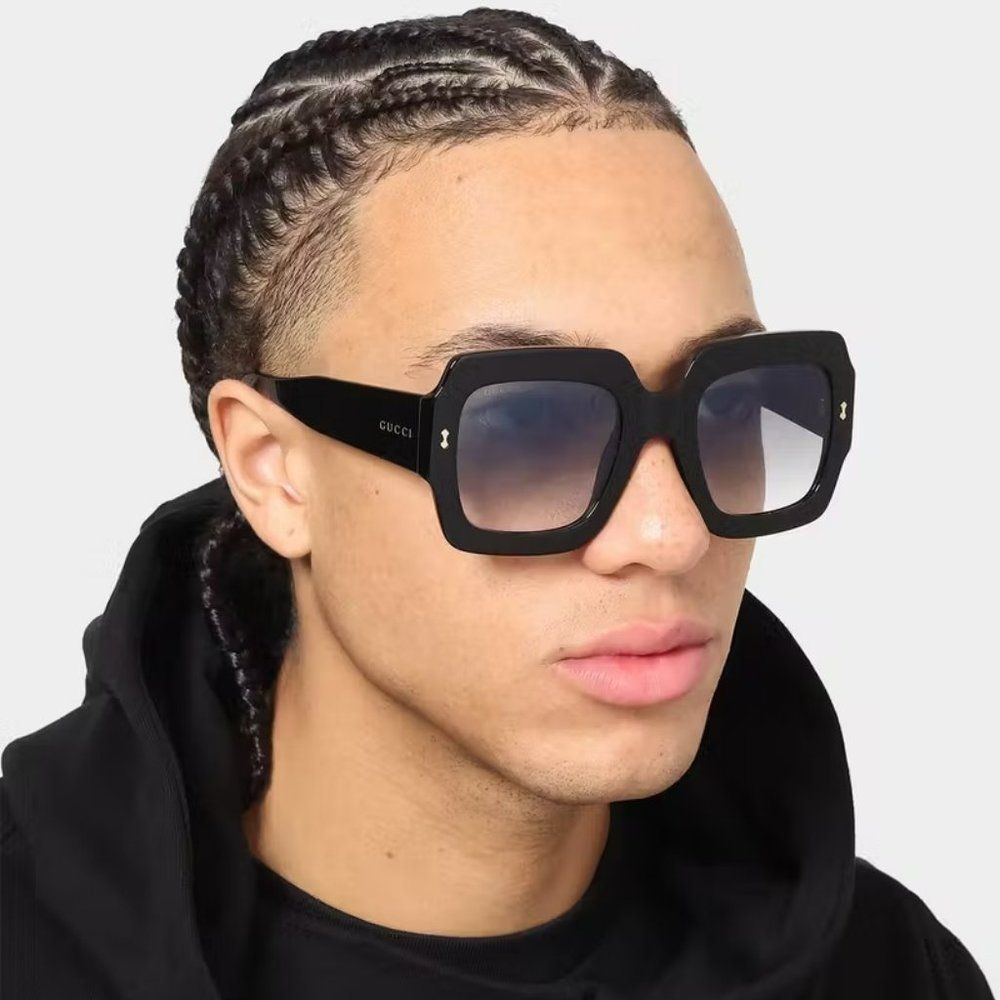 Gucci Accessories | Gucci Gg1111s 001 Sunglasses Black Grey Gradient Square Unisex | Color: Black/Gray | Size: 53/25/145