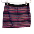 American Eagle Outfitters Skirts | American Eagle Outfitters Mini Skirt Multi Color Zip Boho Aztec Western Size 4 | Color: Black/Purple | Size: 4