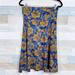 Lularoe Skirts | Lularoe Azure Skirt Blue Tan Floral Womens Small | Color: Blue/Tan | Size: S