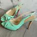 Kate Spade Shoes | Kate Spade Patent Leather Peep Toe Sling-Back Heels - Seafoam - Size 10 | Color: Green | Size: 10