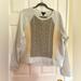 J. Crew Sweaters | J Crew Sweater: Dark Gray & Cream Chunky Knit Front, Gray Cotton Back/Sleeves L | Color: Cream/Gray | Size: L