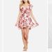 Free People Dresses | Free People 255694 Women's French Quarter Printed Mini Dress Ivory Size Large | Color: Pink/White | Size: L