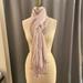 Anthropologie Accessories | Anthropologie Silk Scarf Lavender Cream Stripe | Color: Cream/Purple | Size: Os