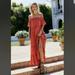 Free People Dresses | Free People Barclay Off The Shoulder Maxi Dress - Like New | Color: Red | Size: L