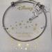 Disney Jewelry | Disney Silver Tone Tinkerbell Rhinestone Charm Slider Bangle Bracelet Stainless | Color: Silver | Size: Os