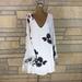 Free People Dresses | Free People Wanderer V Neck Floral Mini Dress With Bell Lace Trimmed Sleeves | Color: Black/Cream | Size: S