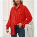 J. Crew Tops | J.Crew - Red Classic Silk Button-Down Blouse | Color: Red | Size: 0