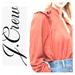 J. Crew Tops | J.Crew Ruffle Trim V- Neck Popover Blouse Women’s S Coral 100% Cotton Shirt Euc | Color: Orange | Size: S