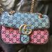 Gucci Bags | Gucci Gg Marmont Flap Bag Diagonal Quilted Gg Canvas Small | Color: Blue/Pink | Size: Small