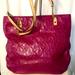 Michael Kors Bags | Michael Kors Dark Pink Patent Mk Logo Embossed Leather Tote. | Color: Pink | Size: Os