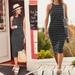 Athleta Dresses | Athleta Sunkissed Black And White Striped Midi Dress Sz Xl | Color: Black/White | Size: Xl