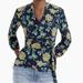 J. Crew Tops | J. Crew Floral Drapey Crepe Wrap Top Blue Yellow {3j17} | Color: Blue/Yellow | Size: M