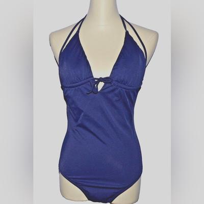 J. Crew Swim | J.Crew New Nwt Size 6 S Small Navy Blue Halter 1 Pc One Piece Open Back Swimsuit | Color: Blue | Size: 6
