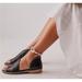 Free People Shoes | Free People Distressed Black Leather Mont Blanc Cutout Sandals | Color: Black | Size: Size Eu 39.5