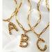 Anthropologie Jewelry | "H" Anthropologie Embellished Monogram Pendant Necklace In Gold. Letter H. Nwot | Color: Gold/White | Size: Os