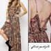 Free People Dresses | Free People Valerie Floral Tiered Maxi Dress Strappy Boho Hippie High Wa | Color: Brown/Gold | Size: M